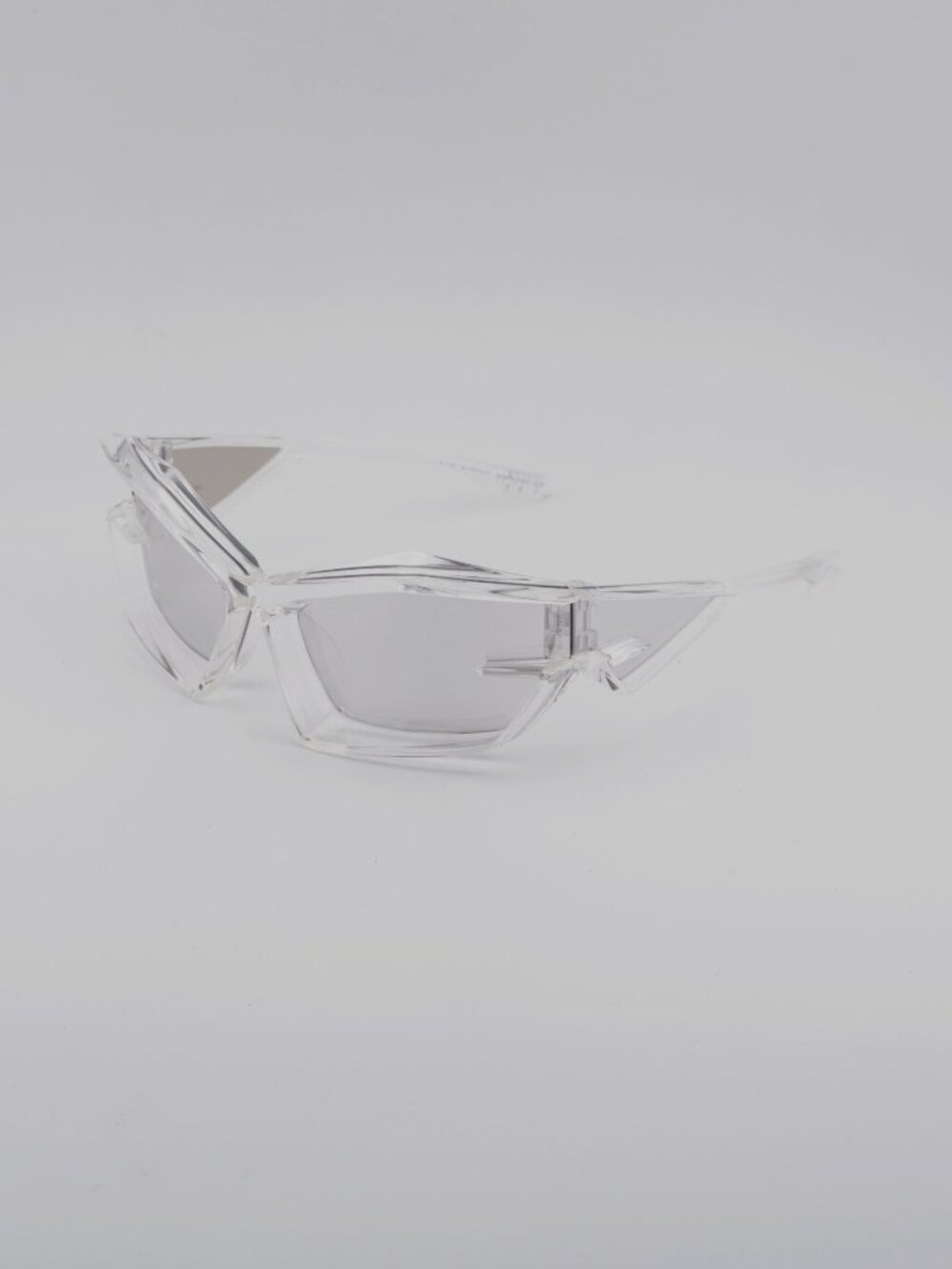 Givenchy GV40049U 26G Sunglasses Transparent Geometric Frame, Silver Lenses